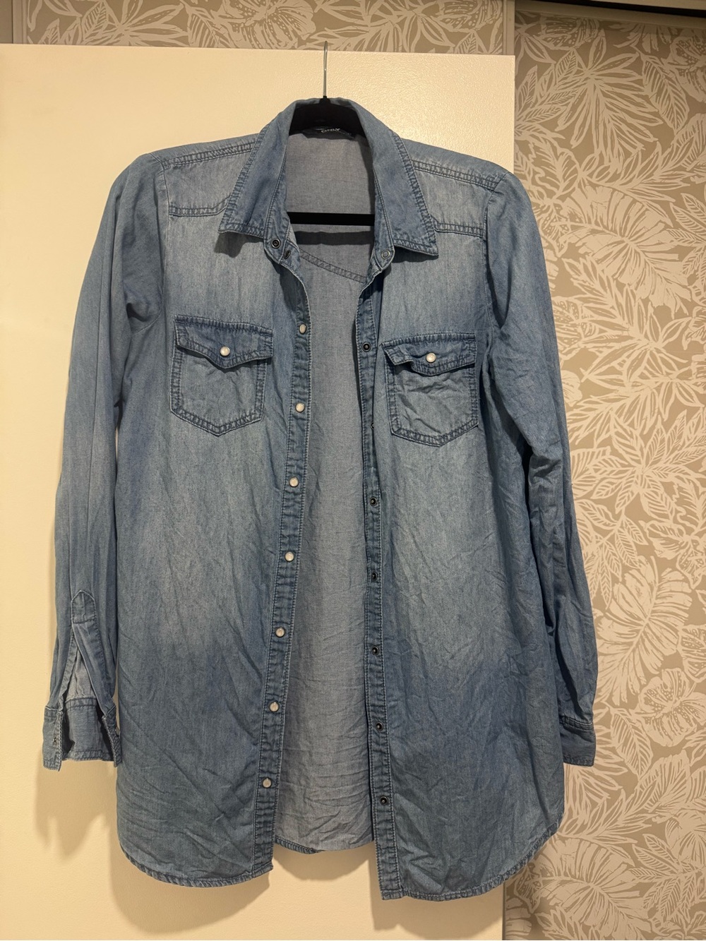 Only Dark Blue Chambray Button-Down Shirt
